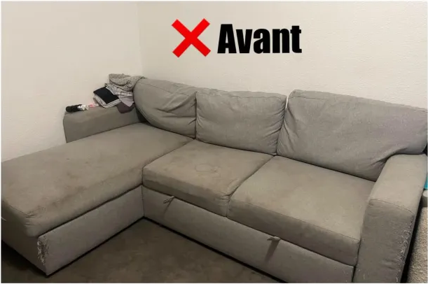 Canapé avant nettoyage